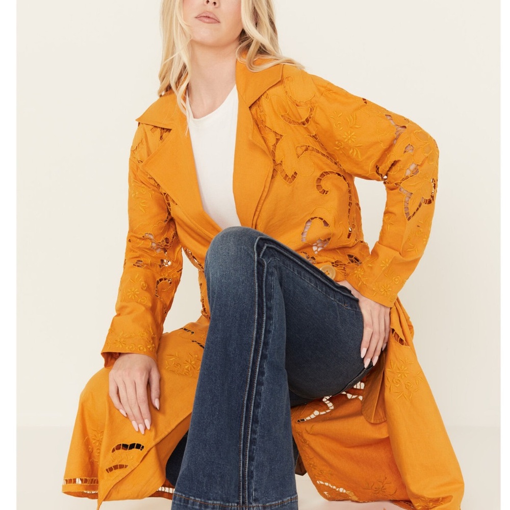 Free people orange Suzanna duster coat